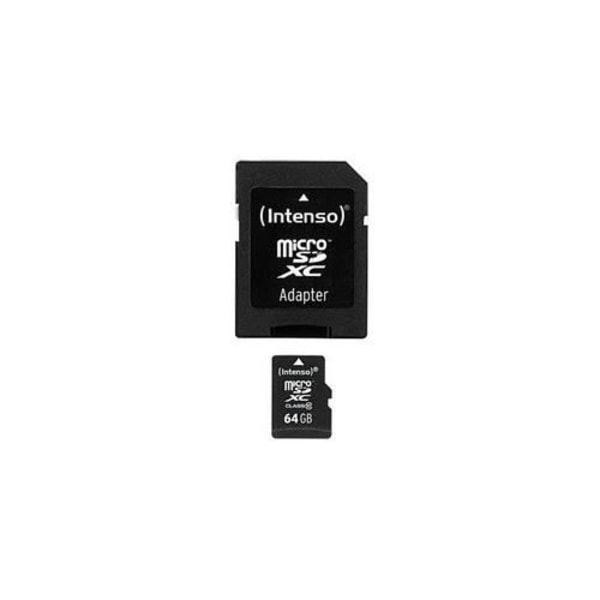 Flashminneskort - INTENSO - MicroSDHC - 64 GB - Läshastighet 20 MB/s - Skrivhastighet 12 MB/s