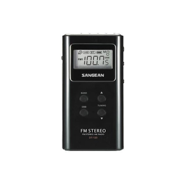 SANGEAN DT120NOI bärbar radio - Svart - 15 förinställda stationer - Integrerad klocka