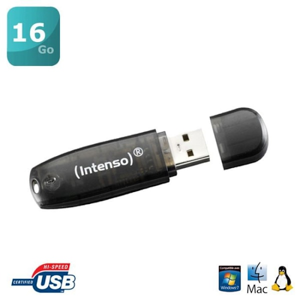 Intenso Rainbow Line 16GB Svart Svart