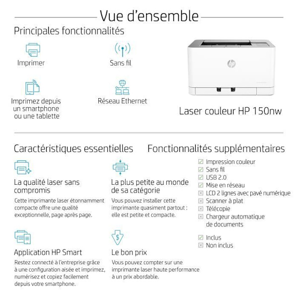 HP Color Laser 150nw färglaser enfunktionsskrivare - Idealisk för proffs
