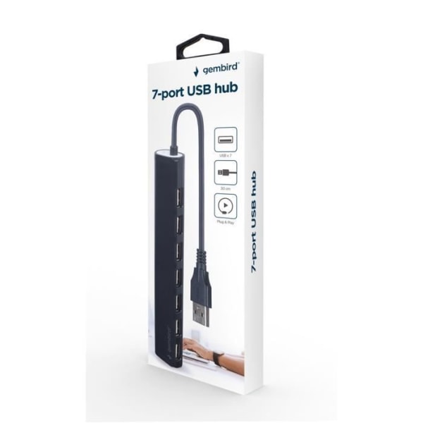 GEMBIRD UHB-U2P7-04 USB 2.0 HUB & KONCENTRATOR SVART