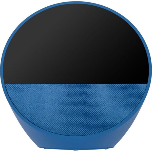Smart radio amazon Echo Spot i azul färg med kraftfullt och intensivt ljud, använd på dagen med god paj, usa el Blå