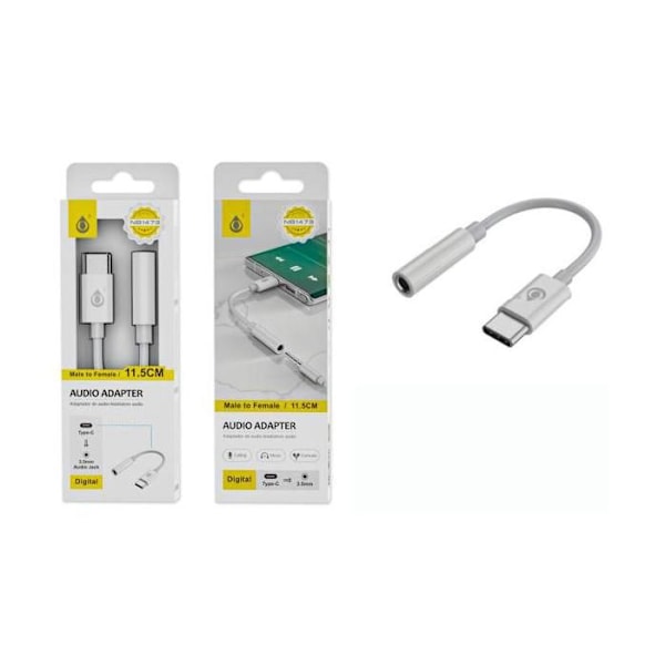 Jc Nb1473 Blanco - Adapter för ljud Usb-c (han) till Jack 3.5mm (hon)