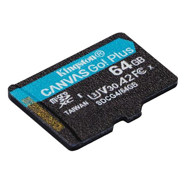Minneskort microSDXC - KINGSTON - Canvas Go Plus - 64GB - 200MB/s - U3 V30 A2