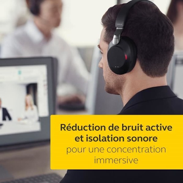 Trådlösa hörlurar - JABRA - Evolve2 85 - Stereo - USB-A - Aktiv brusreducering