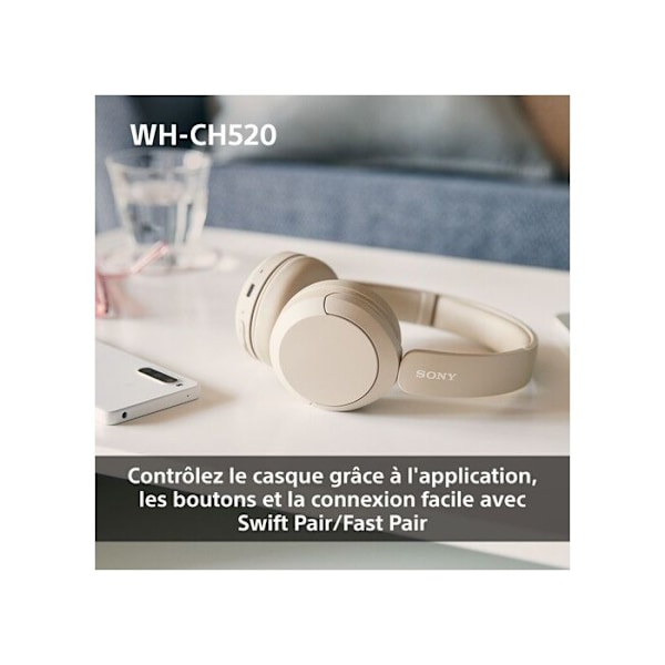 Sony trådlösa Bluetooth-multipoint hörlurar WHCH520 Rosa Rosa