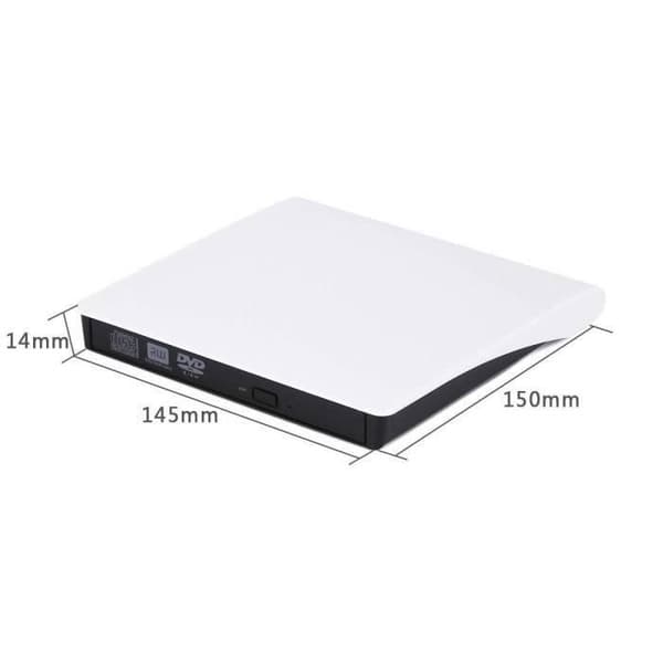 Ekstern DVD/CD-læser/-brænder - USB 3.0 - Ultra Slim - Kompatibel med Windows 10 - Sort