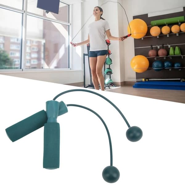 Trådlöst hopprep – 360° dubbellager – Inomhusfitness – Blå