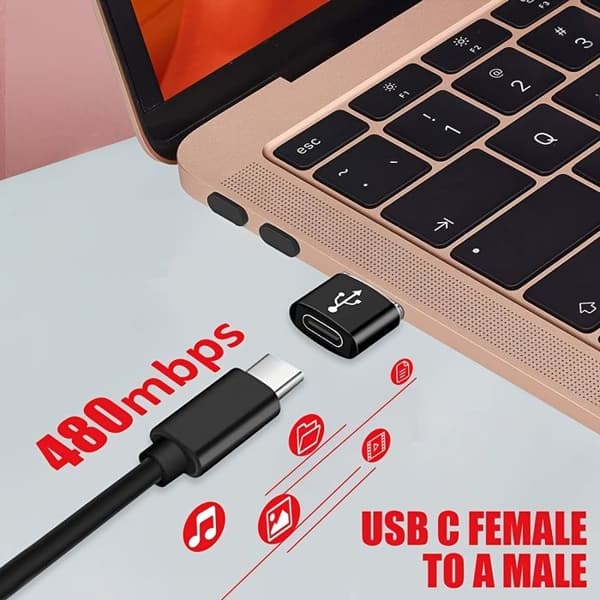 USB-C til USB-A hurtigladeadapter — USB-ladekabelkonverter (hann-hunn)