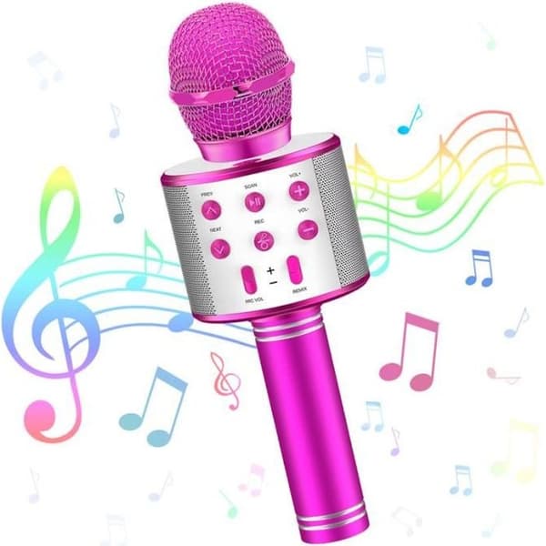 Trådløs karaokemikrofon - Lilla - USB - Bluetooth - Barn 3-12 år