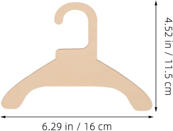 10 stk 16 cm kleshengere i tre til kjæledyr - solid lindetre for oppbevaring av hunde-/katteklær