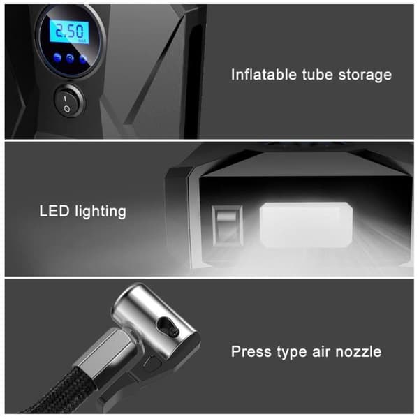 120W bildäckspump med LED-ljus och digital display