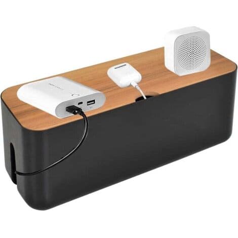 Kabelbox 34x13x14cm – Brandhämmande ABS – Ventilationsöppningar för säkerhet – Halkfria gummifötter