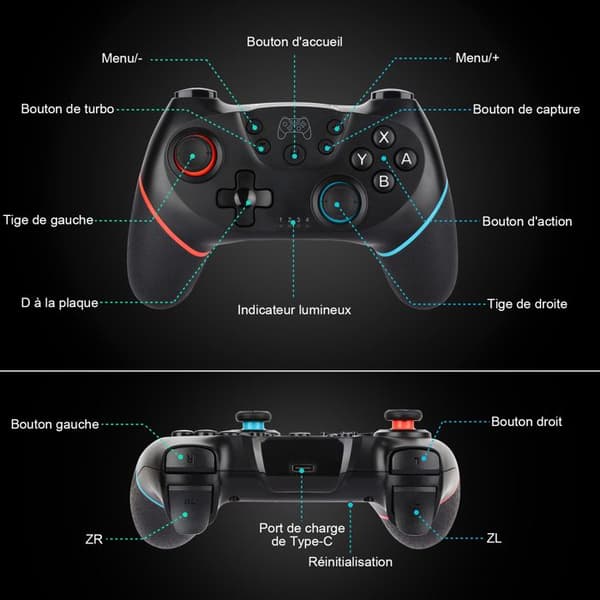Nintendo Switch Controller-Uplayteck-Trådløs Bluetooth Joystick Switch Pro Controller til Nintendo Switch/Switch Lite/Switch OLED/PC