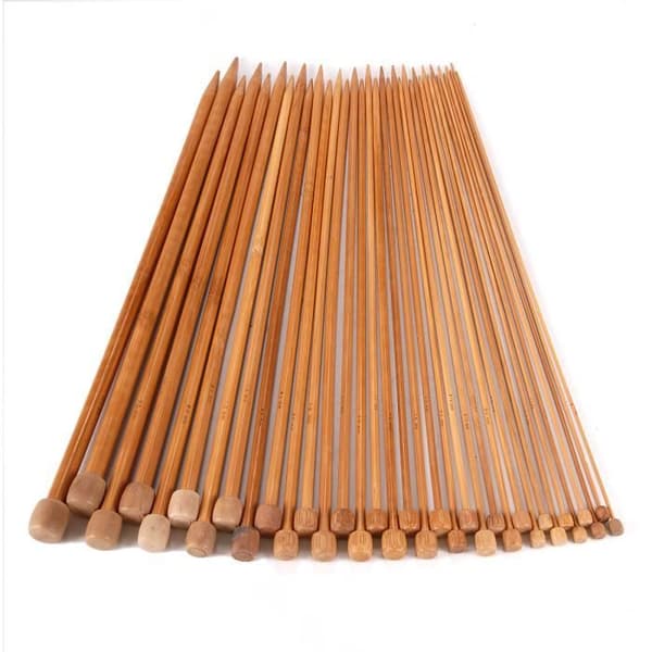 Strikkepinde - 18 par - Bambus - 2-10mm - 36cm