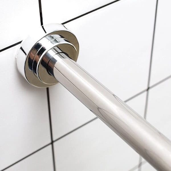 Udtrækkelig 40-55 cm badeforhængsstang – Rustfrit stål – Spændingsmontering – Rustbestandig – Borefri installation