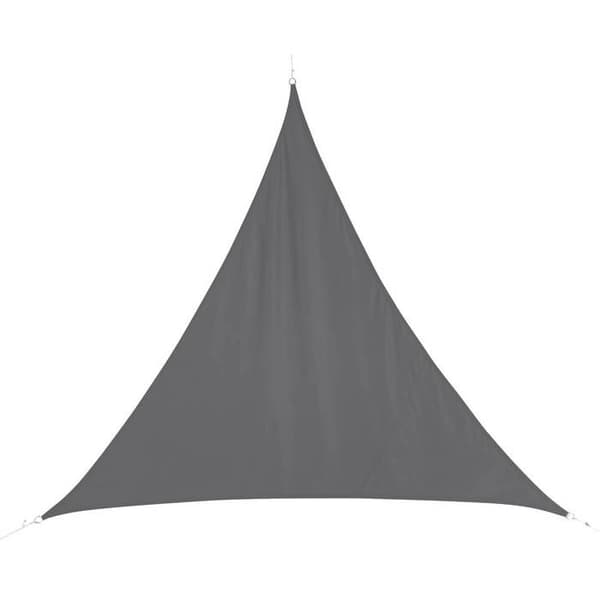 Triangulär \"Curacao\" solsegel, grå, 4x4x4m, polyester - Hespéride