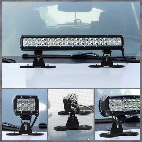 Magnetisk bas LED-list monteringsfäste, 2-pack, svart