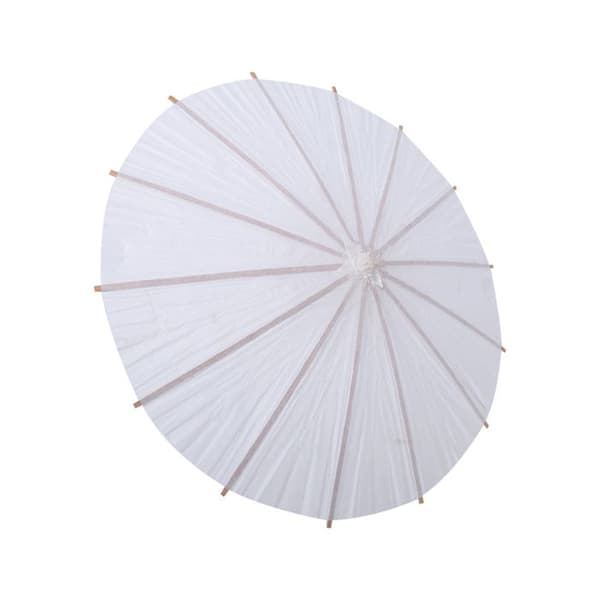 Hvit papirparaply – 30 cm – Bryllups- og fotodekorasjon