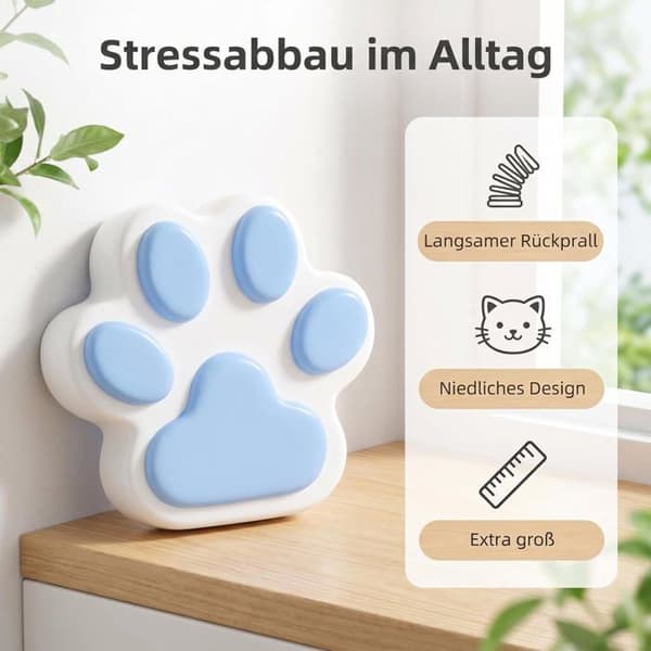 Katpote Squishy - Squishy Legetøj formet som kattepoter - Stressaflaster til voksne og børn - Blå