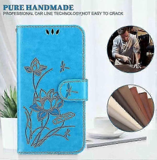 Fodral för iPhone SE 2022/2020/ iPhone 8 Prägling lotus PU Läder Plånboksfodral coque Etui