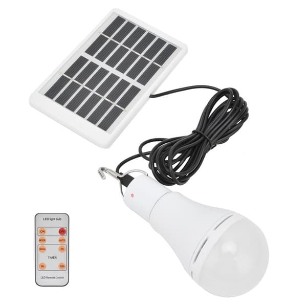 7W LED Solarlampe – BLS-60-20RC – 5 Moduser – Hage og Camping – Kjølig Hvit