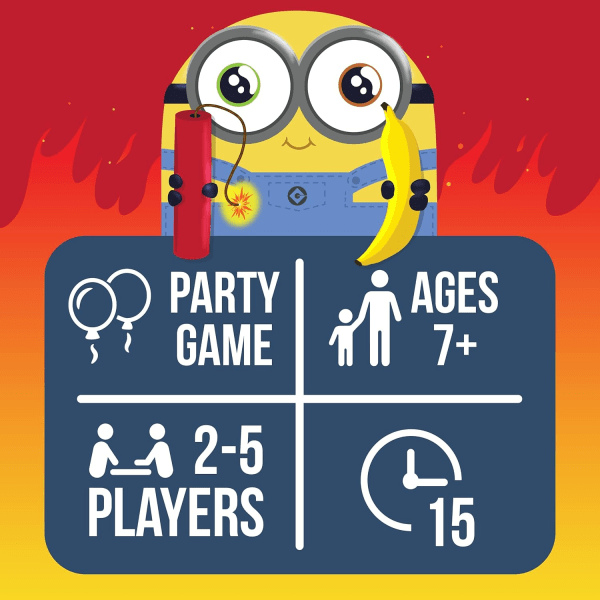Exploding Minions -korttipeli, Exploding Kittens -peliyhtiöltä - Korttipeli aikuisille, teineille ja lapsille - Hauskoja perhepelejä - Venäläinen ruletti -korttipeli