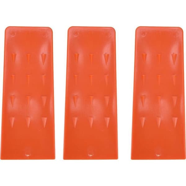 3-delt fellingskile – Plast med antiskli-pigger – For trefelling – 20x8,2x3,2cm Rød