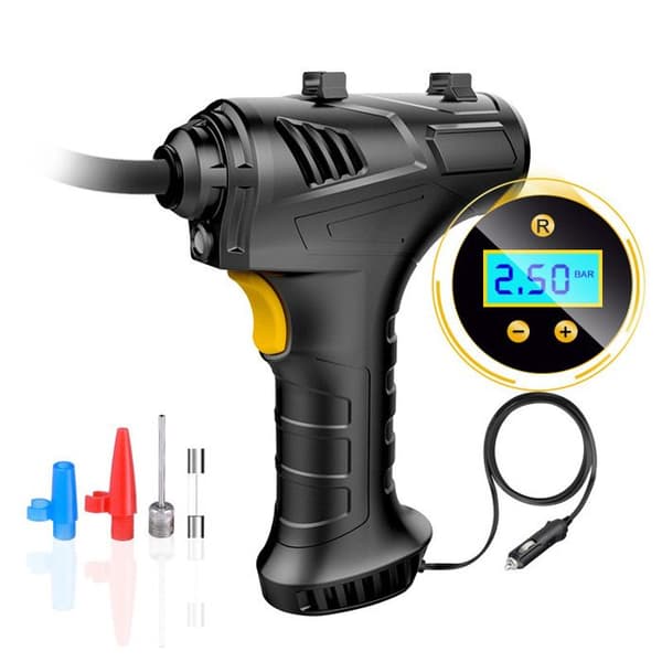 Sladdlös däckpump, luftkompressor, 12V USB uppladdningsbart batteri, 150 PSI bärbar däckpump