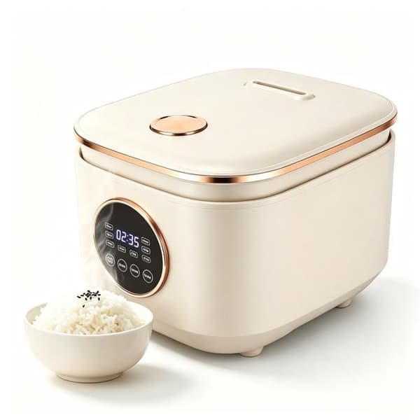 Riskokare, 5L elektrisk riskokare, 900W riskokare med timer, 9 matlagningsprogram, smart vit