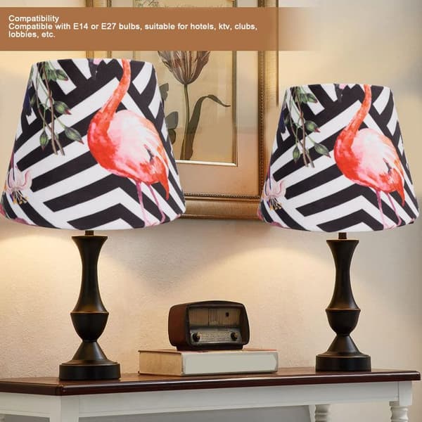 Sammet kon lampskärm – E27/E14 flamingorosa – modern sovrumsdesign 11x17cm