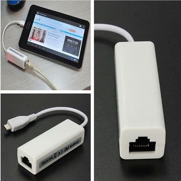 5-bens Micro USB 2.0 til RJ45 Ethernet netværksadapter til tablet