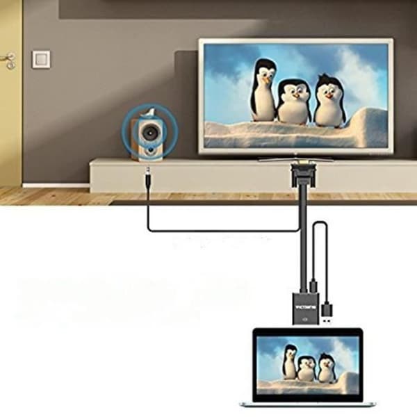Videokonverterer - C0930 - VGA til HDMI - 1080p - 3,5 mm lyd - Plug and Play