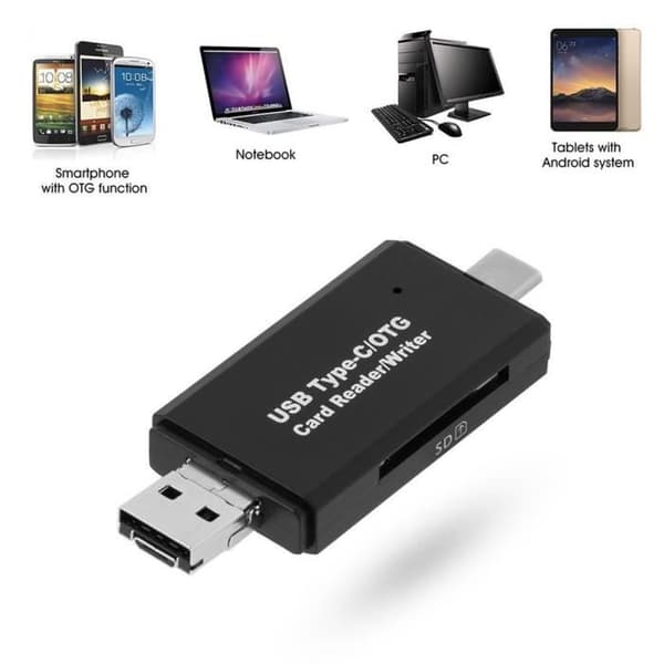 Minneskortläsare - Typ C - 3 i 1 - USB 2.0 - Micro USB - Android-kompatibel