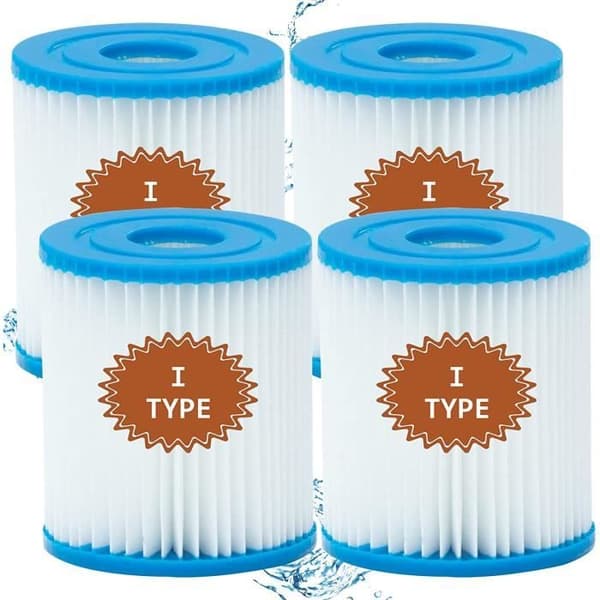 4-pak filter til Bestway 58093 Type I patroner, Type I poolfilterpatron til Bestway poolpumpe, Type 1 poolfilter