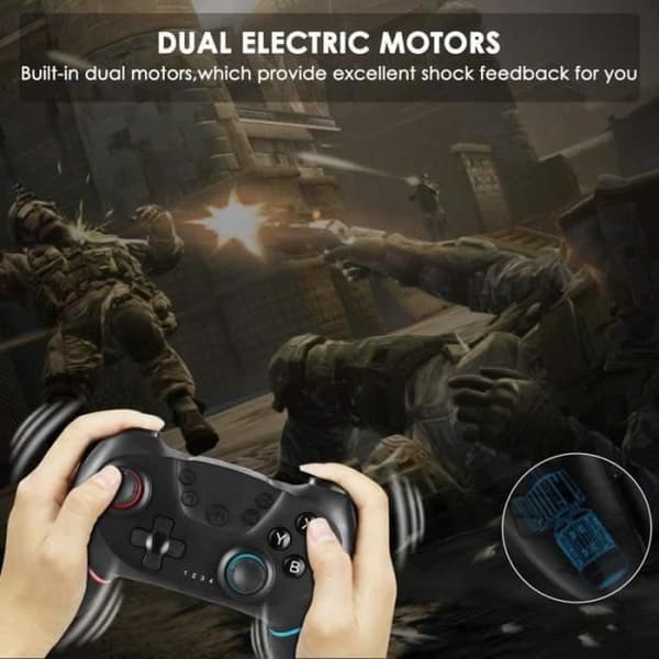 Peliohjain - Switch Pro - Bluetooth - Tärinä - Ladattava