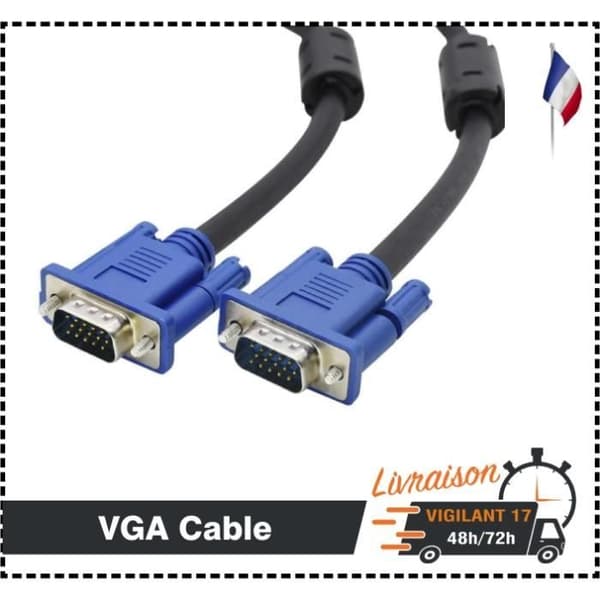 VGA-videokabel - 1,5 m - VGA han/han - PC/bærbar - Til projektor/skærm
