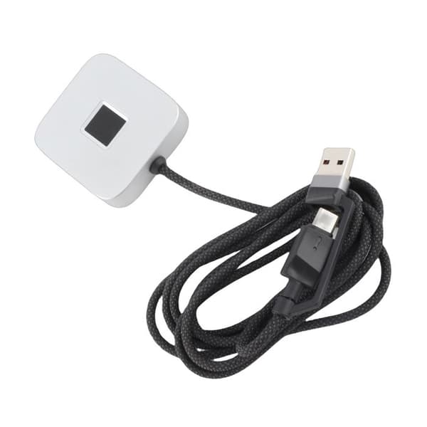 USB-fingeraftrykslæser – Windows Hello – Hurtig 360° genkendelse – Mini biometrisk scanner – Sølv