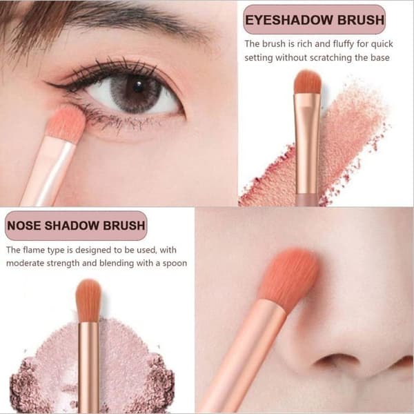 Sæt med 8 bærbare professionelle makeupbørster, et premium børstesæt og en PU-læderpose