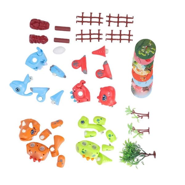 Magnetisk Dinosaur – Lysende Brachiosaurus – Pædagogisk Gør-det-selv – Blødt LED-lys – STEM-legetøj 3+