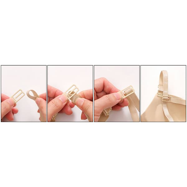 6 stk (sort, nude og hvid) bh-stropclips bagpå