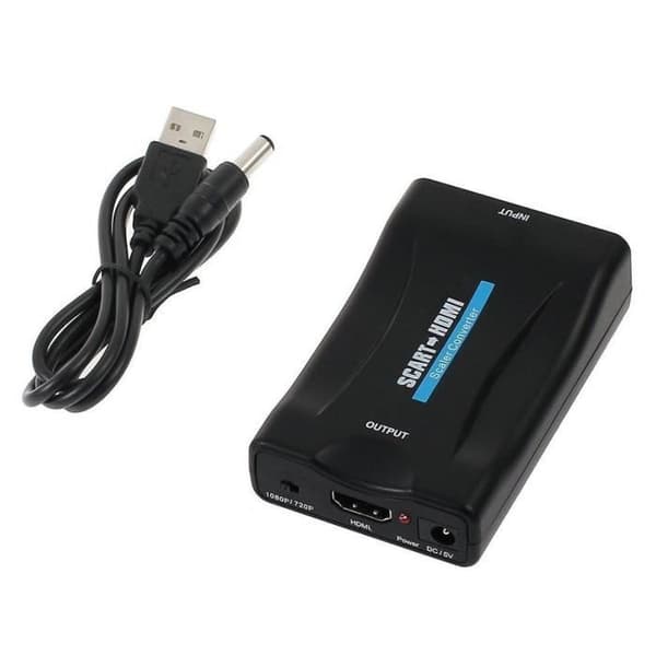 SCART-til-HDMI-konverter - Adapter - 1080P HD - Understøtter flere formater - Sort