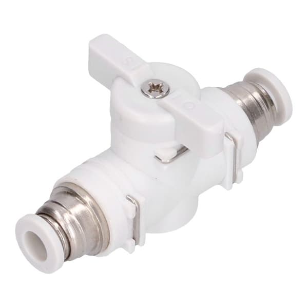 BUC6 Manuell Pneumatisk Ventil – Vit Läckagesäker Ventil Ø6 mm – Industriell DIY