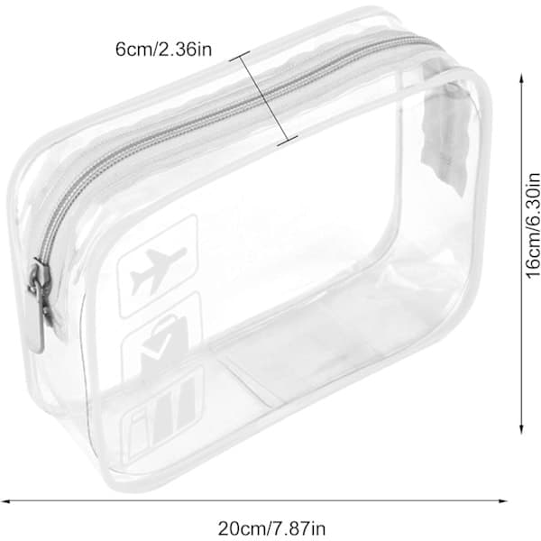 Transparent necessär 1 liter TSA-godkänd white 2pc