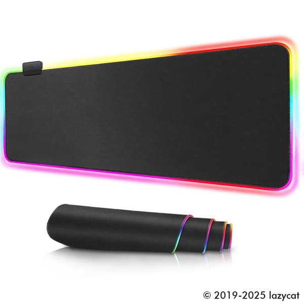 Gamingmusematte - LED - 800x300mm - Sklisikker - 10 Lysmoduser - Naturgummi