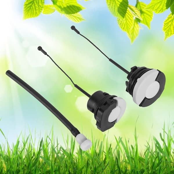 Drivstoff- og oljetanklokk – For Stihl MS210C MS250C MS310 MS192 MS360 – ABS – Komplett sett med lufteventilslange