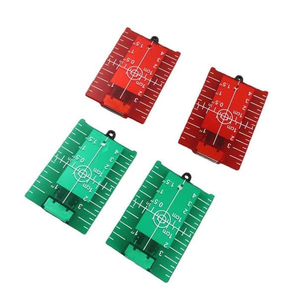 4 stk. Lasermålplader – 10×7 cm – Magnetisk Reflekterende – til Nivellering og Byggepladser