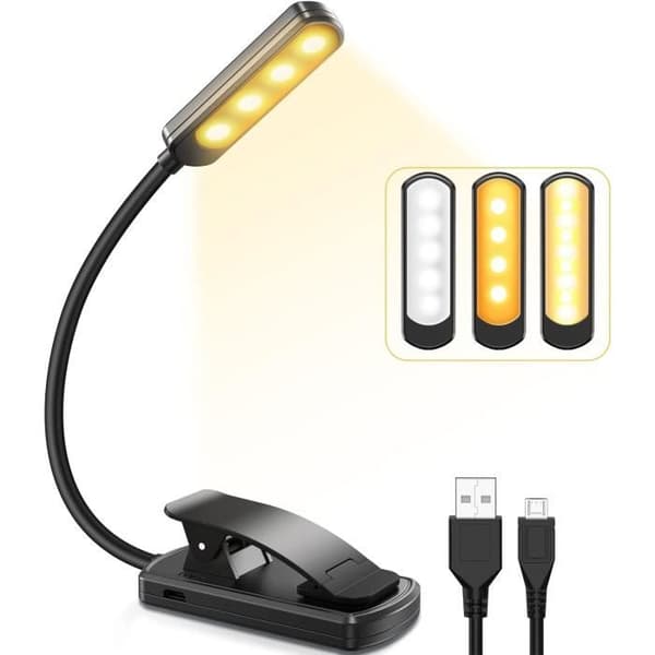 Leselys, 9 USB-drevne LED-leselys, klipslampe, 360° fleksibel sving, mini nattlys