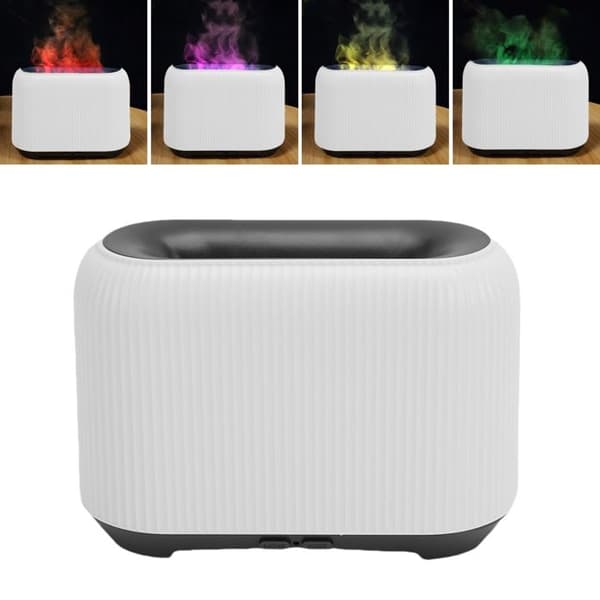 3D Flamma Eterisk Olja Diffuser 150ml – Flerfärgad LED – Mini USB Luftfuktare Vit