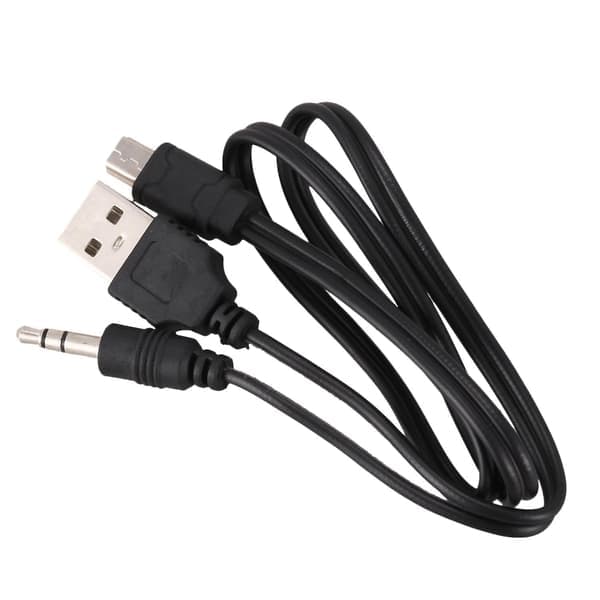USB 2.0 til Mini A hann 3,5 mm plugg lyddatakabel 45 cm 2 stk